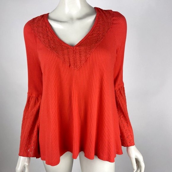 Free People Parisian Nights Tunic Top Women S Eyelet Embroidered V-neck Boho - Picture 2 of 15